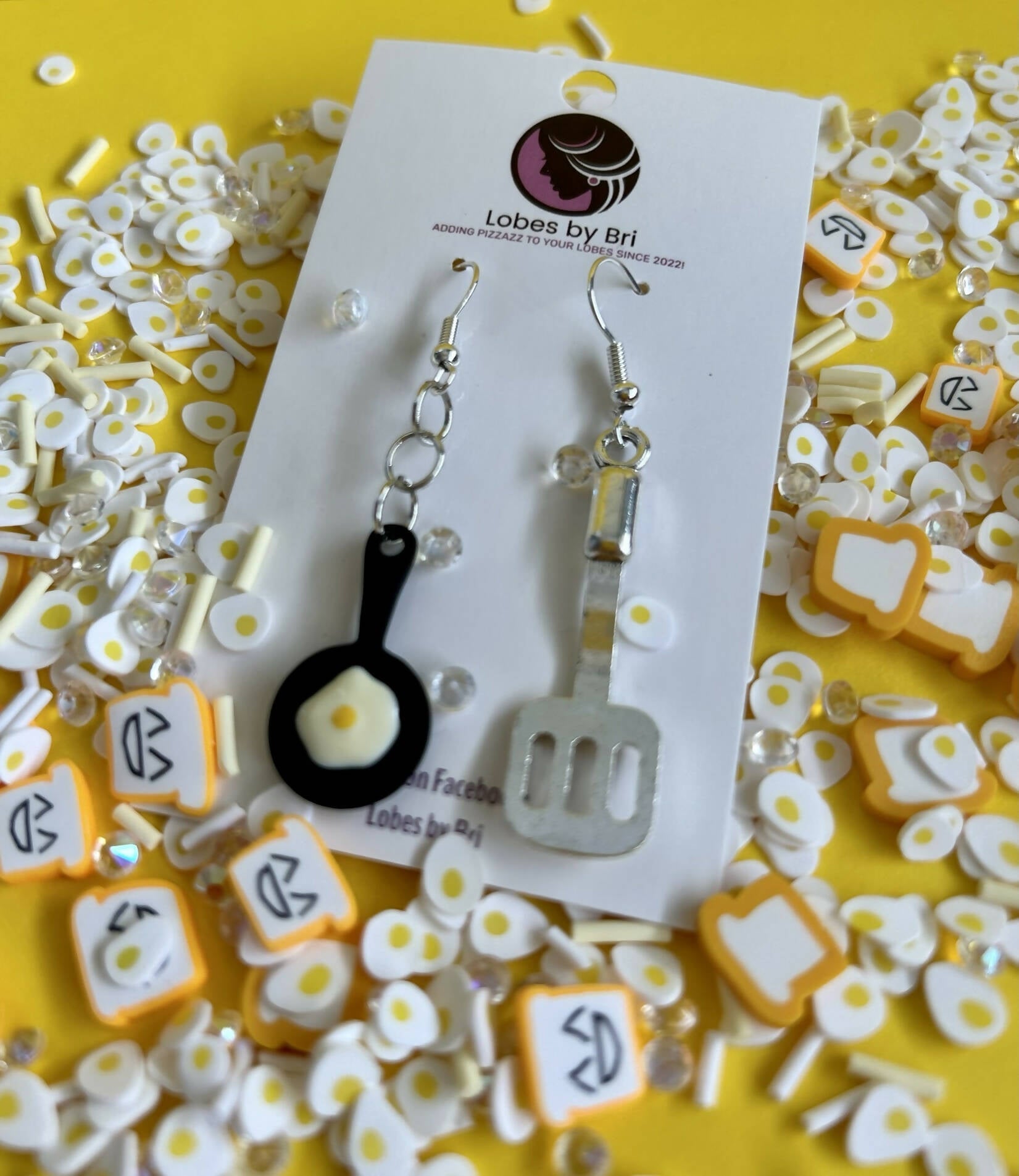 You're my Butter Half - Egg + Toast & Pan + Spatula Dangle Earrings - Shop Motif