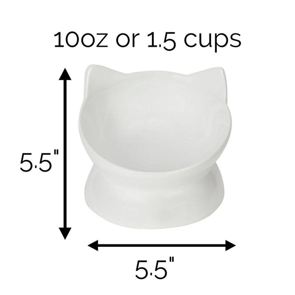 Park Life Designs - Oscar Tilt Cat Dish: White