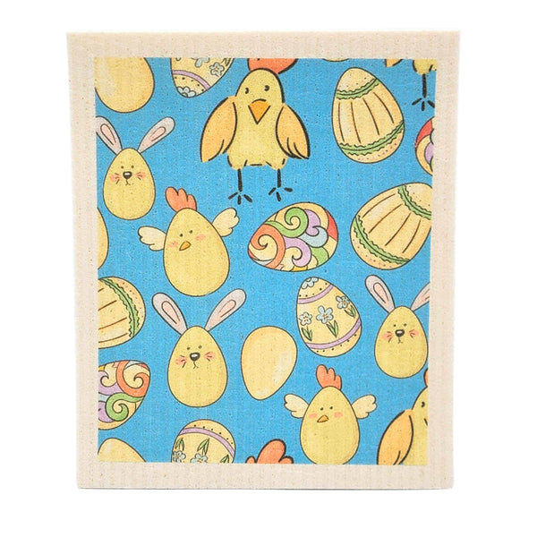 Driftless Studios - Chicks & Easter Eggs Swedish Dishcloth - Spring Decor