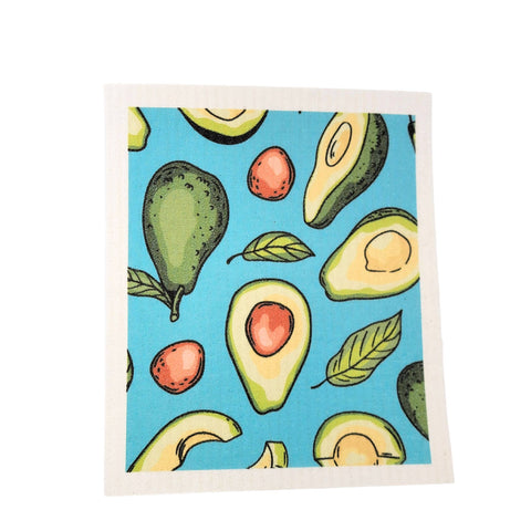 Driftless Studios - Patterned Teal Avocado Kitchen Swedish Dish Towels - Shop Motif