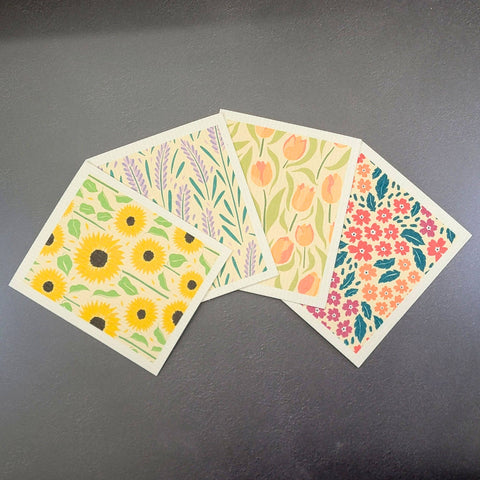 Driftless Studios - Summer Flower Patterned Swedish Dishcloths - Sponge Cloth - Shop Motif