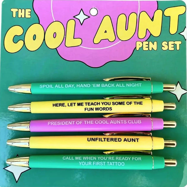 FUN CLUB - Cool Aunt Pen Set (funny, gift, family) - Shop Motif