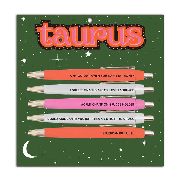 FUN CLUB - Taurus Pen Set (astrology, zodiac, funny, spring, easter) - Shop Motif