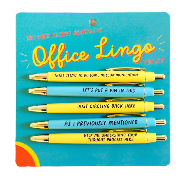 FUN CLUB - The (Very Passive Aggressive) Office Lingo Pen Set (funny) - Shop Motif