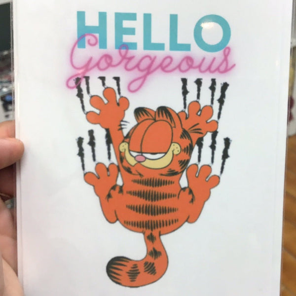 Hello Gorgeous Garfield Card - Shop Motif