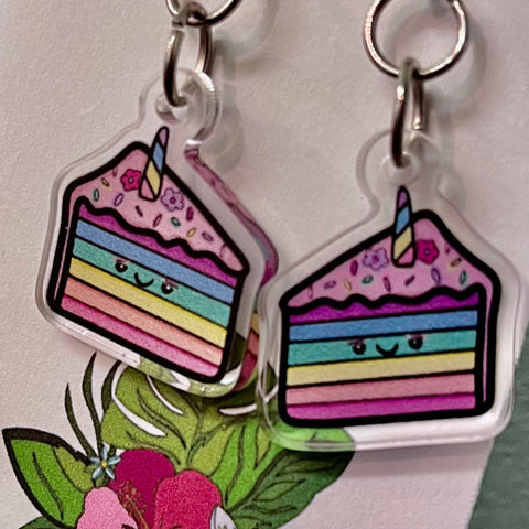 Rainbow Unicorn Cake Earrings