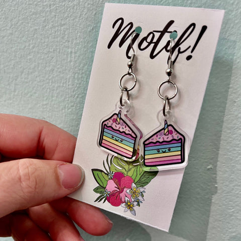 Rainbow Unicorn Cake Earrings