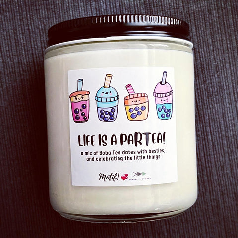 Life Is A PARTEA! 8oz Candle - Shop Motif