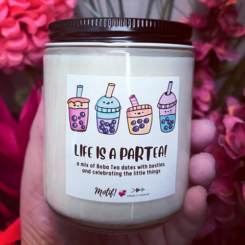 Life Is A PARTEA! 8oz Candle - Shop Motif