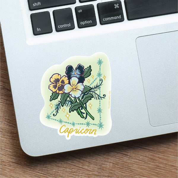 Lucky Mfg. Co. - Capricorn Zodiac Flower Vinyl Sticker